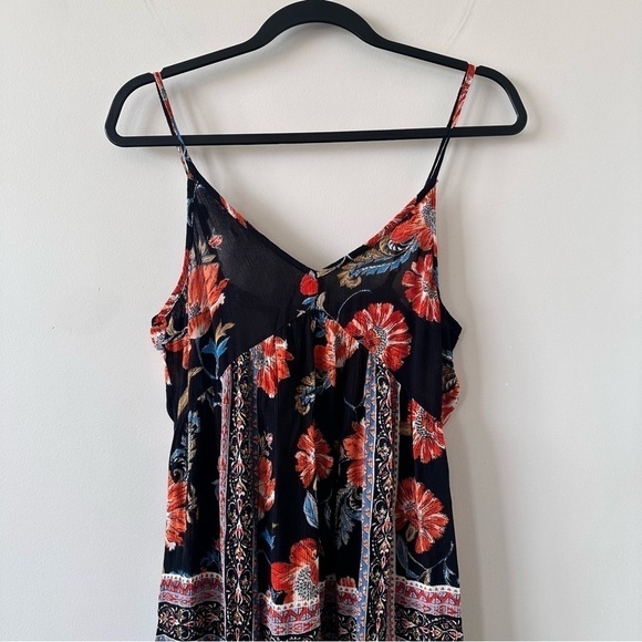 PATRONS Of Peace-Dark Floral Tie Back Maxi Summer Dress (Size:XS) - Picture 4 of 11